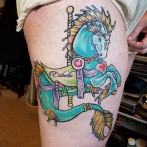 hollis-cantrell-diamond-dahlia-iconic-tattoo-cute-seahorse-colorful-pretty-ink